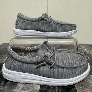 Hey Dude Wally Toddler Blend Linen Grey Slip On Shoes Size 12
